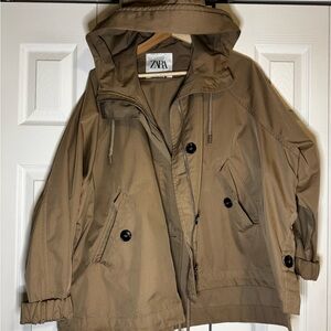 Zara Beige Zip-Up Jacket